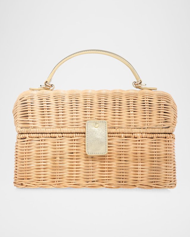 Isla Basket Rattan Top-Handle Bag